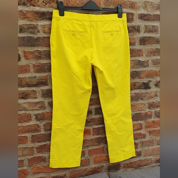 JOSEPH Gabardine Stretch Queen Cropped Trousers Yellow uk12 - Picture 4 of 16